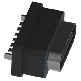 XB-ATCF-06-027 TYPE C 6P vertical waterproof base H=6.8mm (with steel sheet)